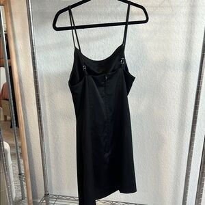 Black Sleeveless Spaghetti Strap Mini Dress